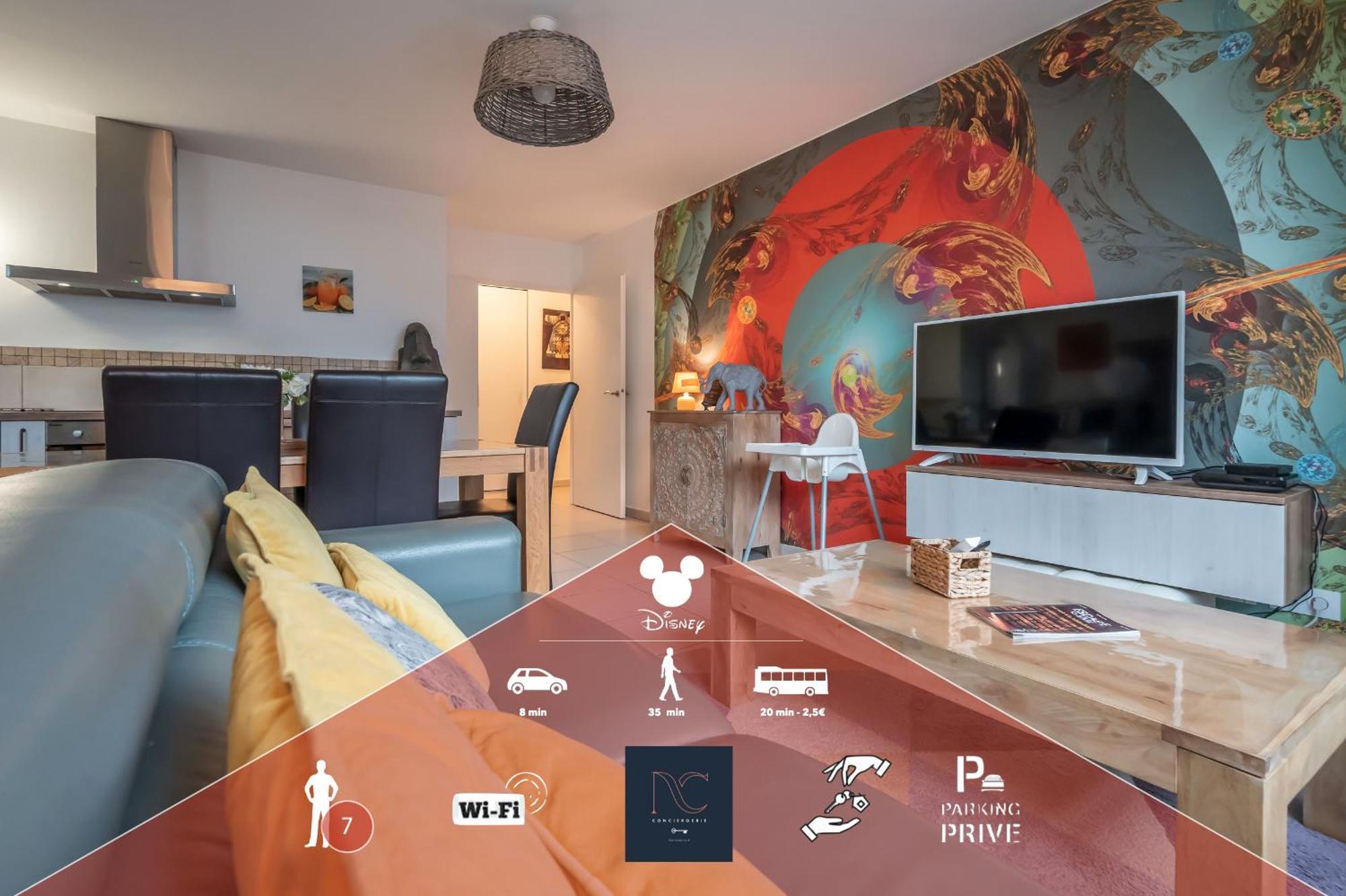 *Disneyland-Paris* 7Pers, Wifi, Parking, Netflix Montévrain Buitenkant foto